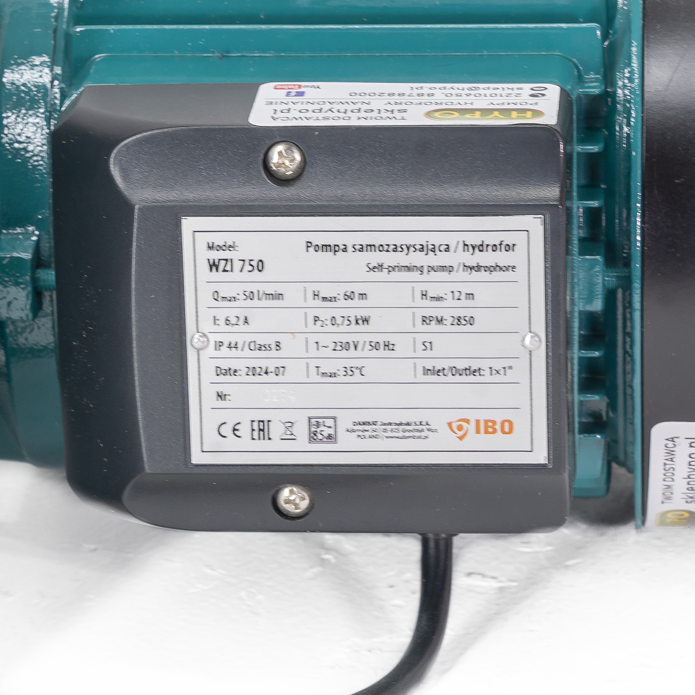Pompa hydroforowa WZI 750 (0,75kW) 230V IBO
